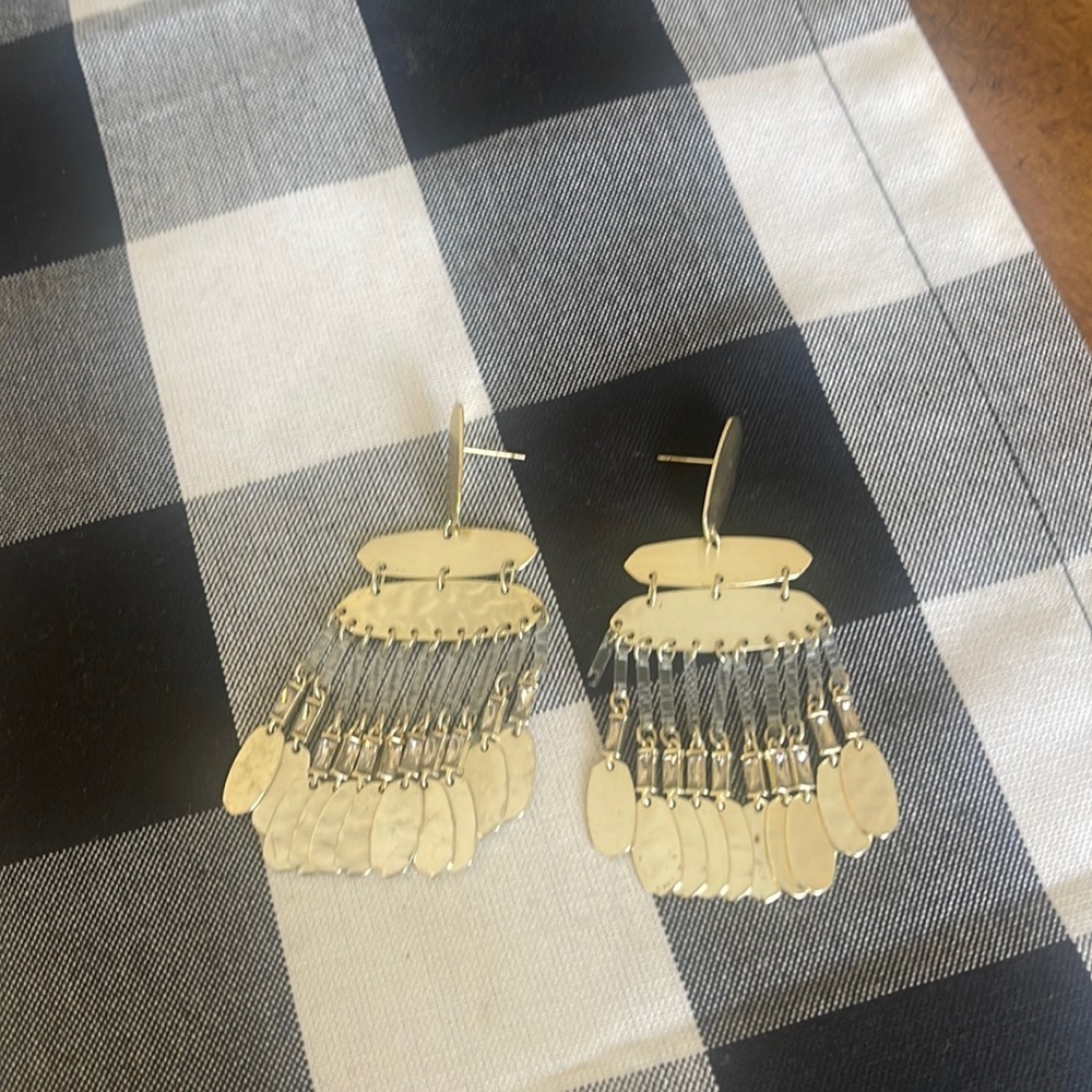 Kendra Scott gold statement earrings